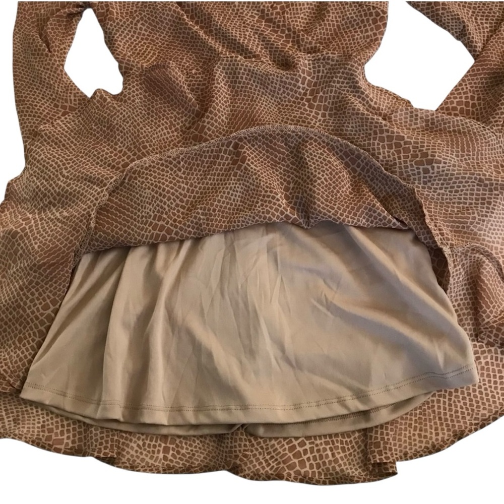 NWT Material Girl Animal Print Tan Ruffle Tie Wrap Dress Size XS - Picture 11 of 13